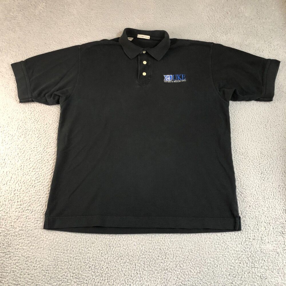 Duke Blue Devils Shirt Mens Large Polo Black  NCAA Basketball Cutter & Buck